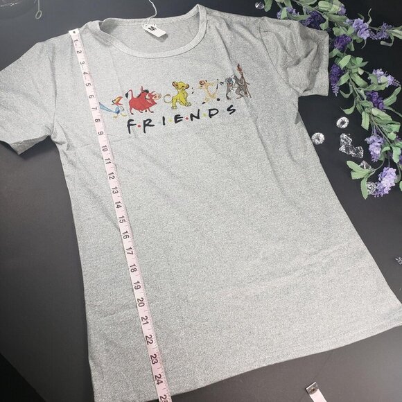 Lion King Simba Shirt Timon Pumbaa FRIENDS Knit Graphic Tee Blouse Short Sleeve - Picture 4 of 14